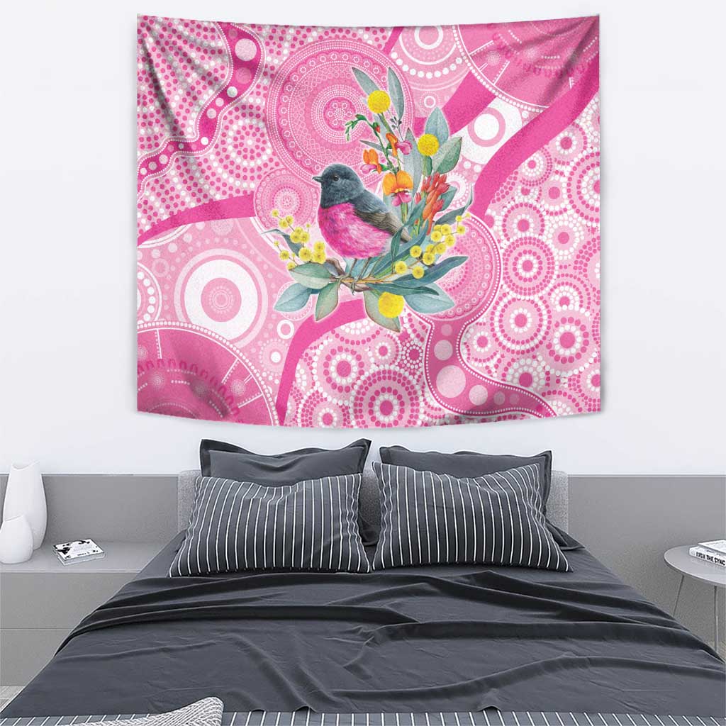 Pink Robin Aboriginal Inspired Tapestry - Aussie Hoodie