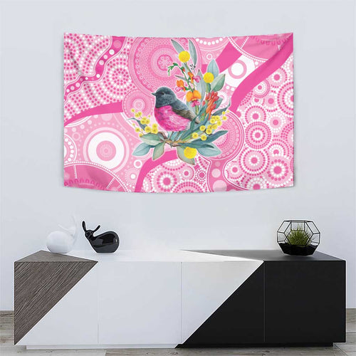 Pink Robin Aboriginal Inspired Tapestry - Aussie Hoodie