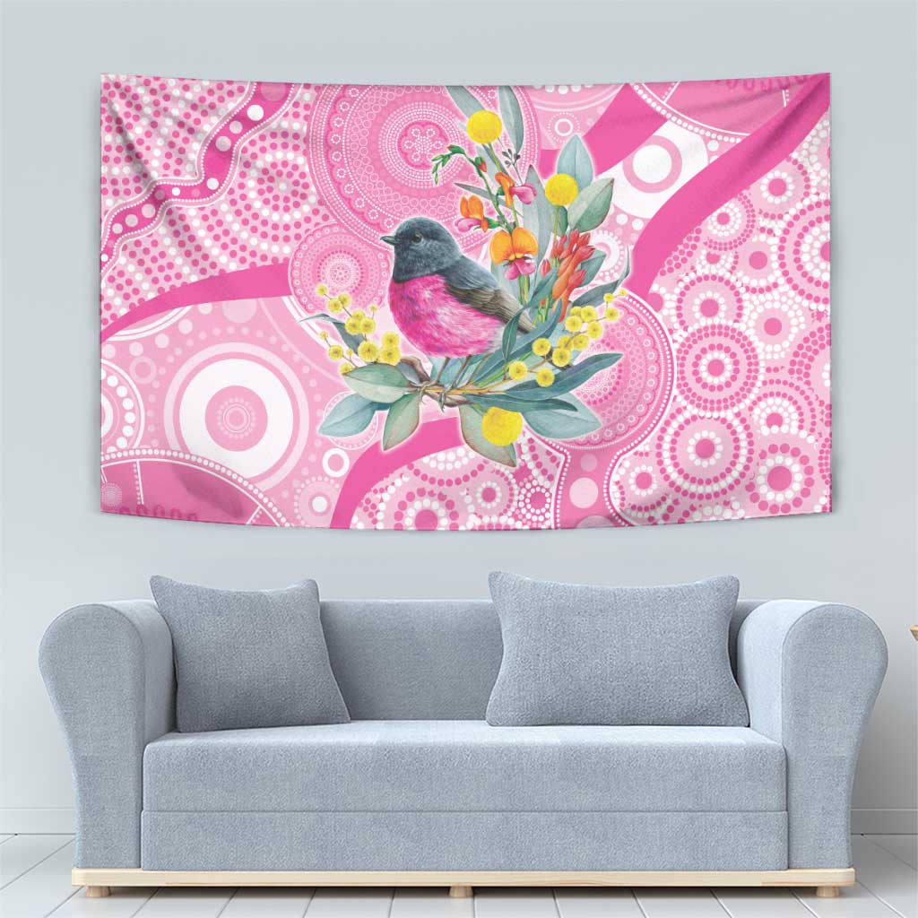 Pink Robin Aboriginal Inspired Tapestry - Aussie Hoodie