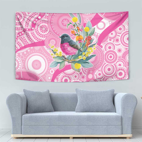 Pink Robin Aboriginal Inspired Tapestry - Aussie Hoodie