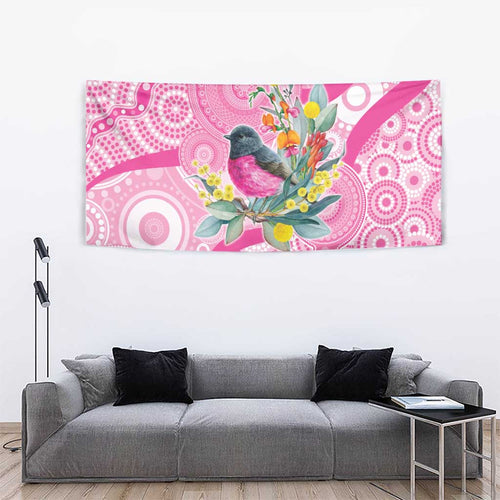 Pink Robin Aboriginal Inspired Tapestry - Aussie Hoodie
