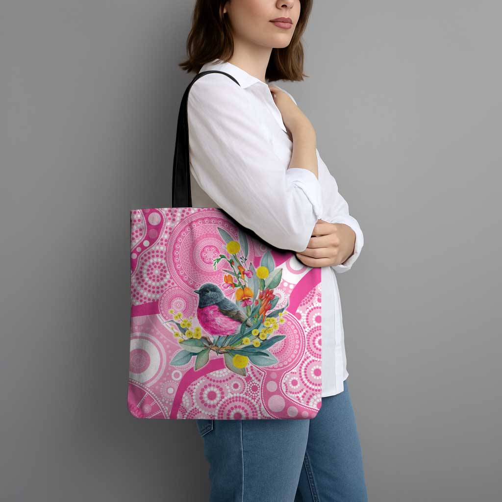 Pink Robin Aboriginal Inspired Tote Bag - Aussie Hoodie