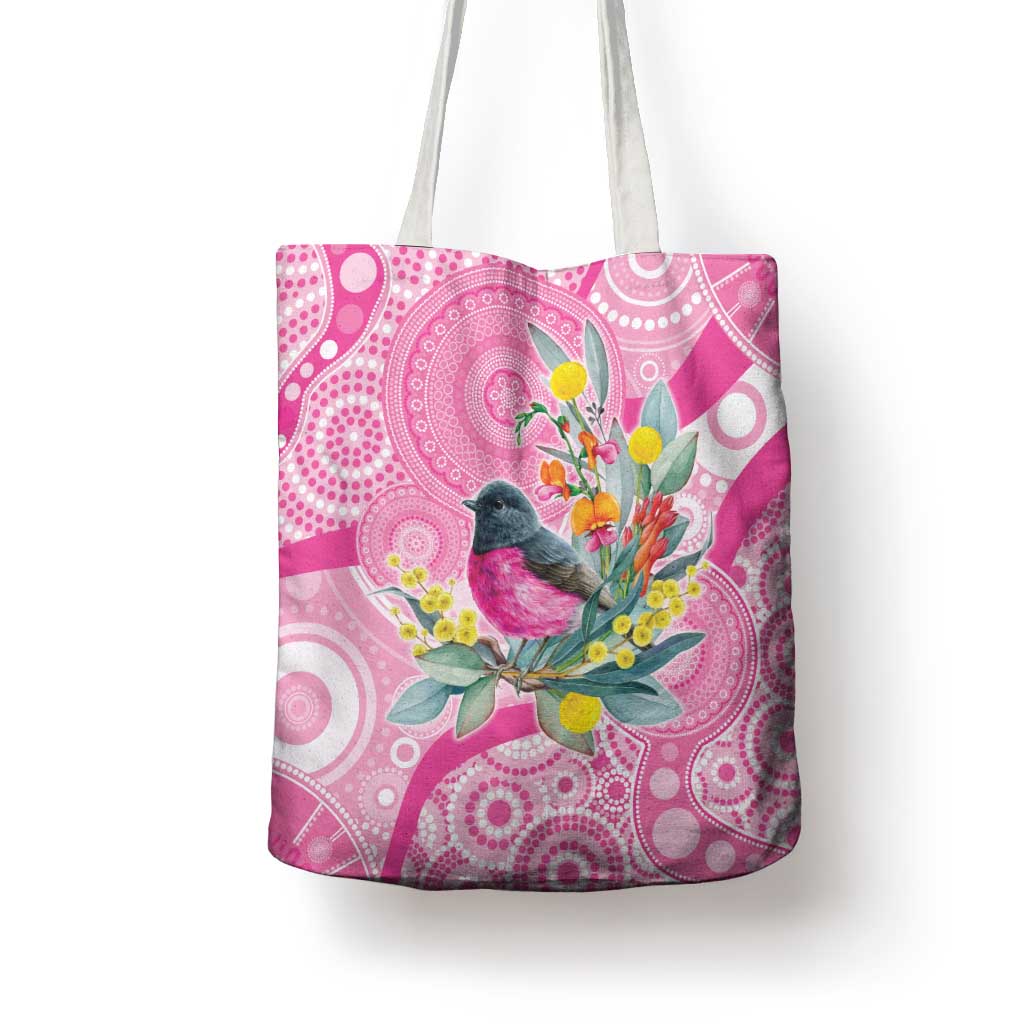 Pink Robin Aboriginal Inspired Tote Bag - Aussie Hoodie