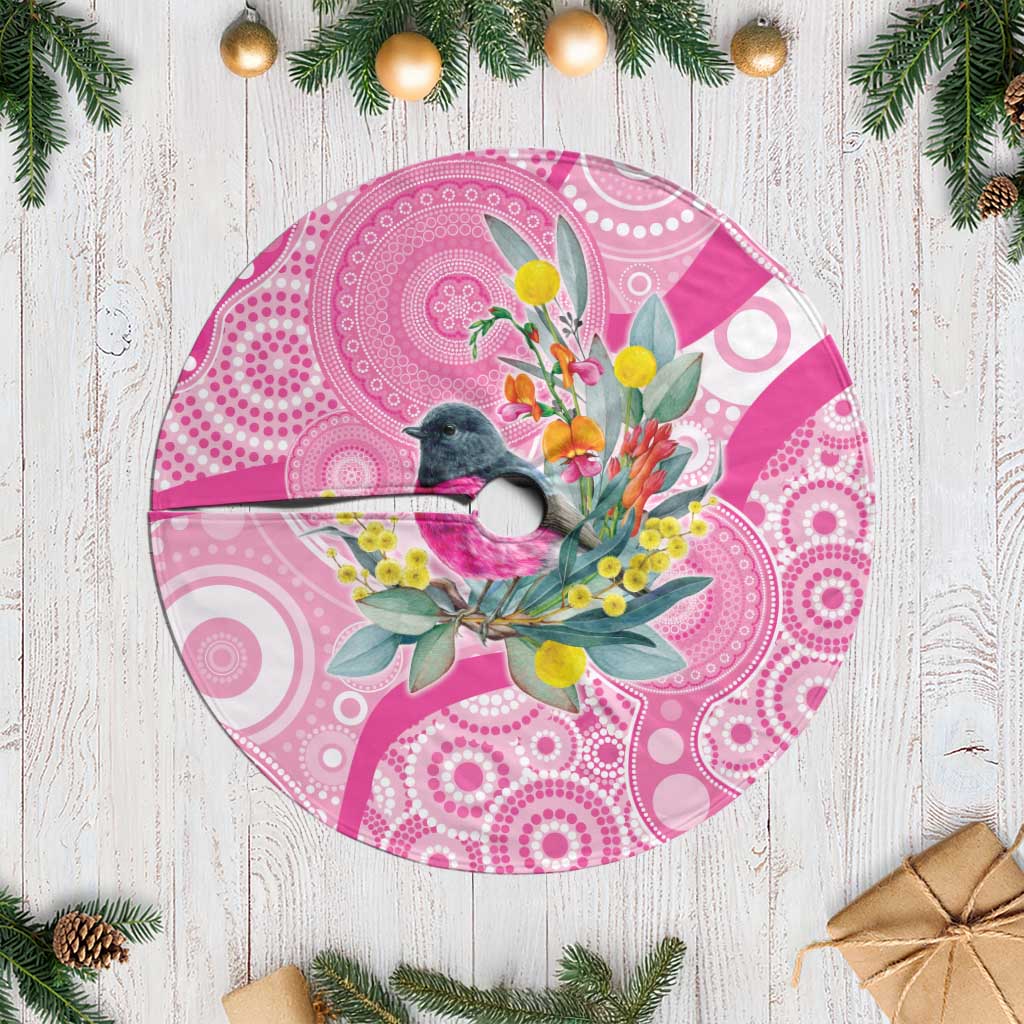 Pink Robin Aboriginal Inspired Tree Skirt - Aussie Hoodie
