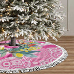 Pink Robin Aboriginal Inspired Tree Skirt - Aussie Hoodie