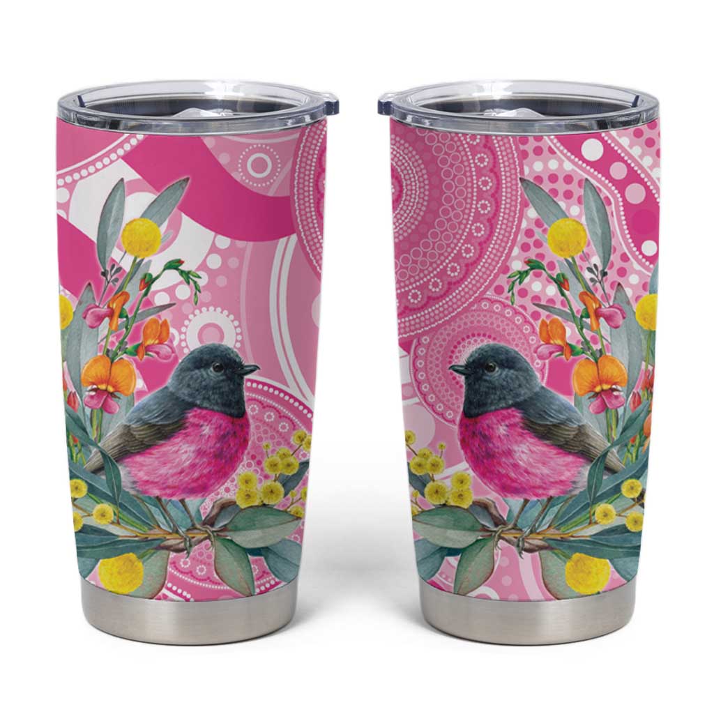 Pink Robin Aboriginal Inspired Tumbler Cup - Aussie Hoodie