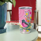 Pink Robin Aboriginal Inspired Tumbler Cup - Aussie Hoodie