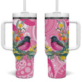 Pink Robin Aboriginal Inspired Tumbler With Handle - Aussie Hoodie