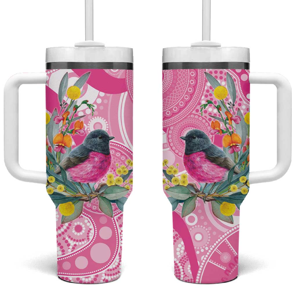Pink Robin Aboriginal Inspired Tumbler With Handle - Aussie Hoodie