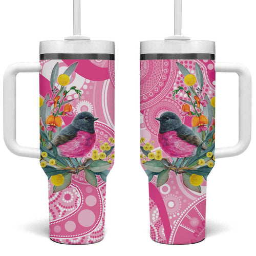 Pink Robin Aboriginal Inspired Tumbler With Handle - Aussie Hoodie