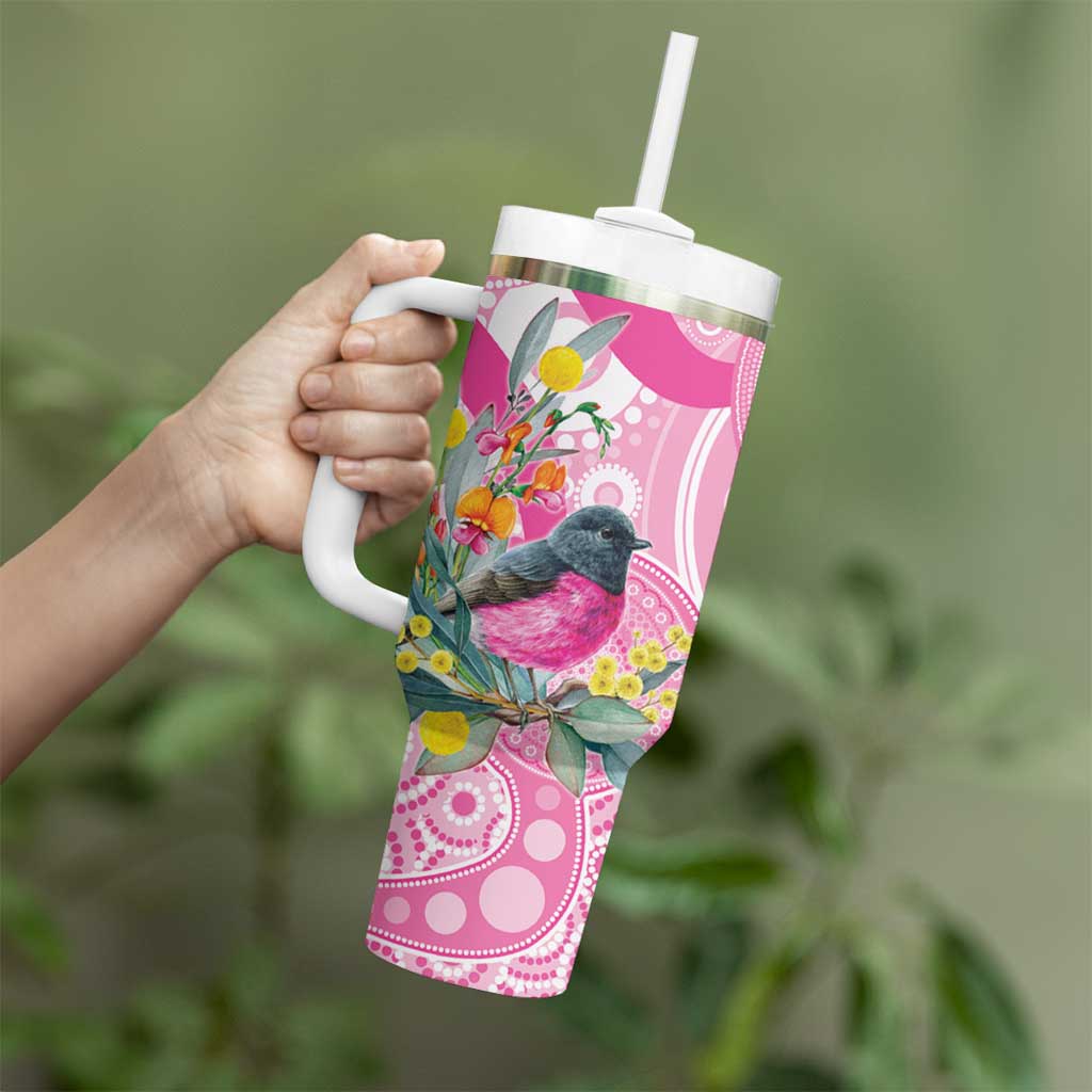 Pink Robin Aboriginal Inspired Tumbler With Handle - Aussie Hoodie