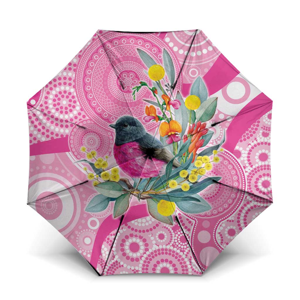 Pink Robin Aboriginal Inspired Umbrella - Aussie Hoodie