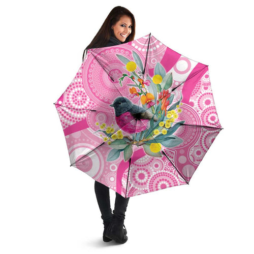 Pink Robin Aboriginal Inspired Umbrella - Aussie Hoodie