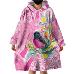 Pink Robin Aboriginal Inspired Wearable Blanket Hoodie - Aussie Hoodie