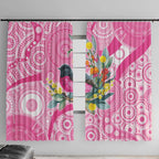 Pink Robin Aboriginal Inspired Window Curtain - Aussie Hoodie