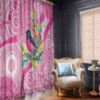 Pink Robin Aboriginal Inspired Window Curtain - Aussie Hoodie