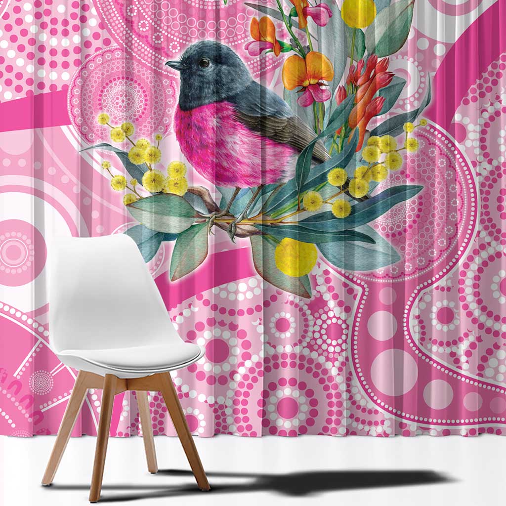 Pink Robin Aboriginal Inspired Window Curtain - Aussie Hoodie