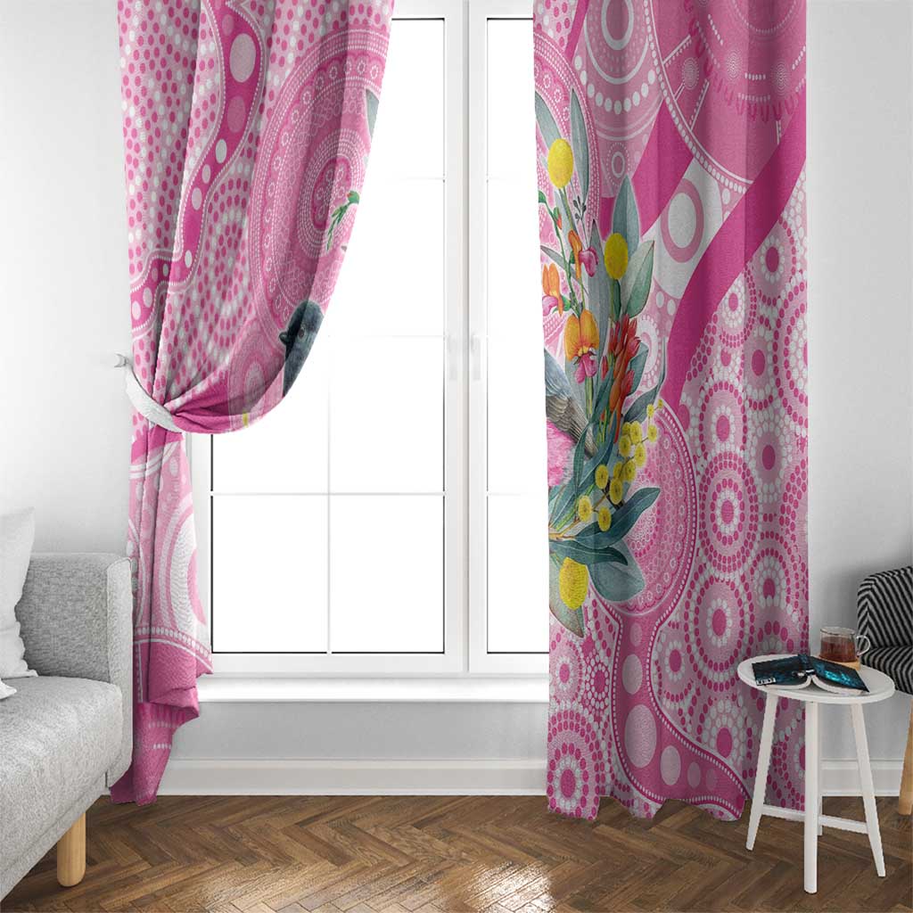 Pink Robin Aboriginal Inspired Window Curtain - Aussie Hoodie
