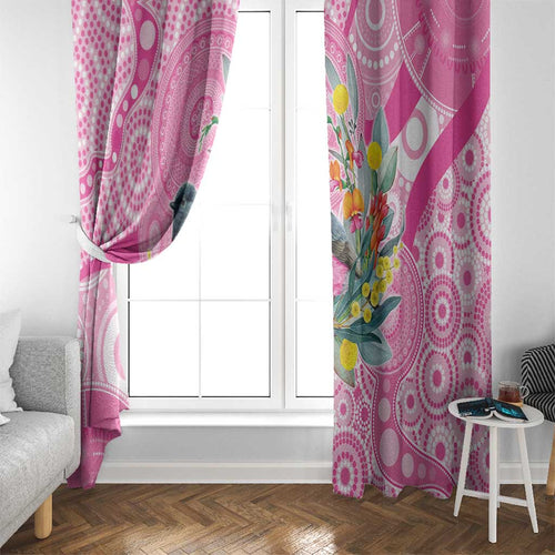Pink Robin Aboriginal Inspired Window Curtain - Aussie Hoodie