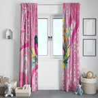 Pink Robin Aboriginal Inspired Window Curtain - Aussie Hoodie