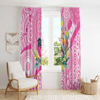 Pink Robin Aboriginal Inspired Window Curtain - Aussie Hoodie