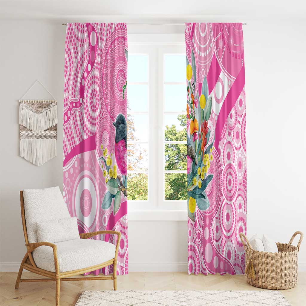 Pink Robin Aboriginal Inspired Window Curtain - Aussie Hoodie