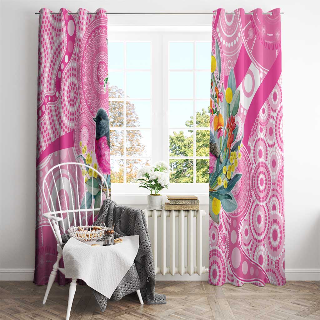 Pink Robin Aboriginal Inspired Window Curtain - Aussie Hoodie