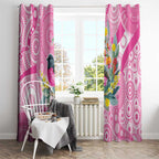 Pink Robin Aboriginal Inspired Window Curtain - Aussie Hoodie