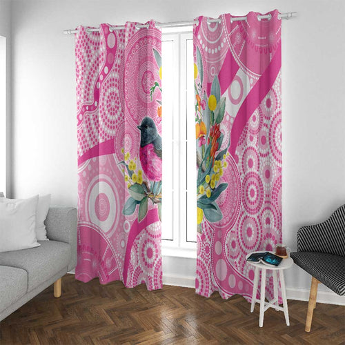 Pink Robin Aboriginal Inspired Window Curtain - Aussie Hoodie