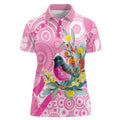Pink Robin Aboriginal Inspired Women Polo Shirt - Aussie Hoodie