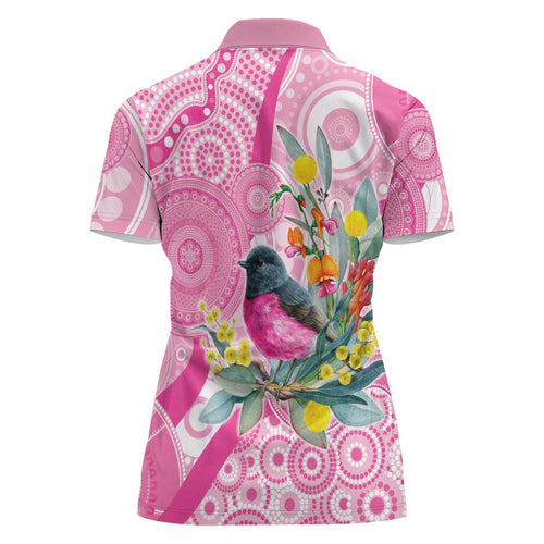 Pink Robin Aboriginal Inspired Women Polo Shirt - Aussie Hoodie