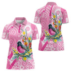 Pink Robin Aboriginal Inspired Women Polo Shirt - Aussie Hoodie