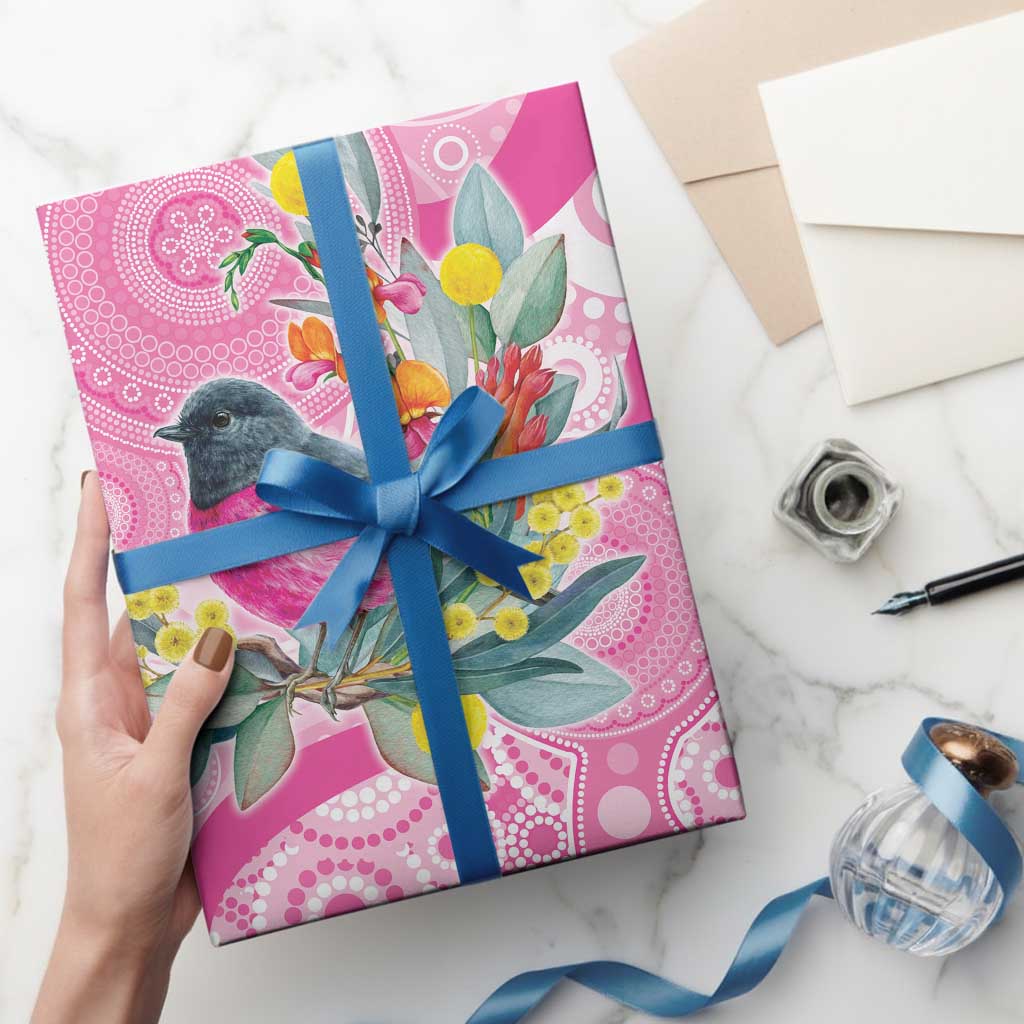 Pink Robin Aboriginal Inspired Wrapping Paper Aboriginal Inspired Christmas - Aussie Hoodie