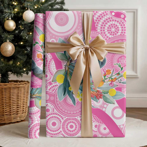Pink Robin Aboriginal Inspired Wrapping Paper Aboriginal Inspired Christmas - Aussie Hoodie