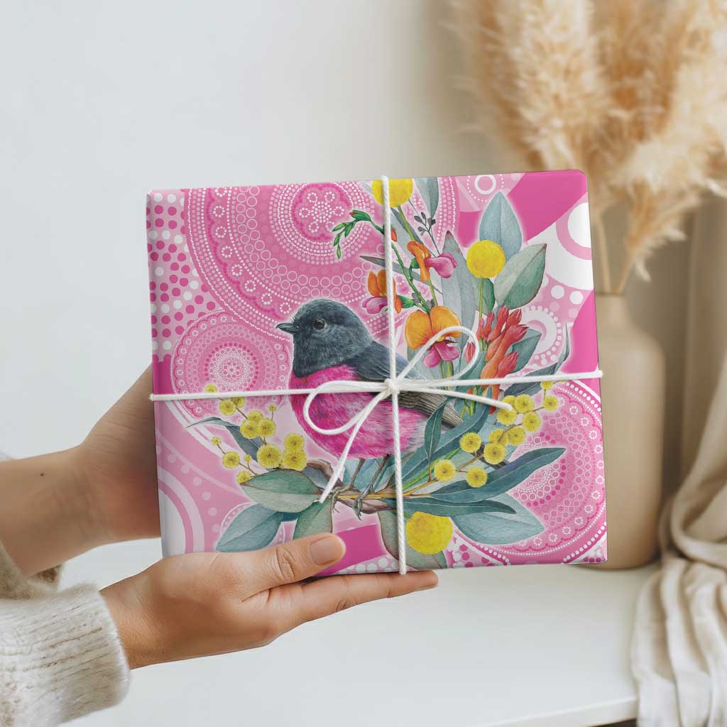 Pink Robin Aboriginal Inspired Wrapping Paper Aboriginal Inspired Christmas - Aussie Hoodie