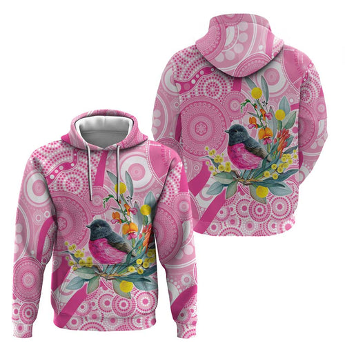 Pink Robin Aboriginal Inspired Zip Hoodie - Aussie Hoodie