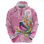 Pink Robin Aboriginal Inspired Zip Hoodie - Aussie Hoodie