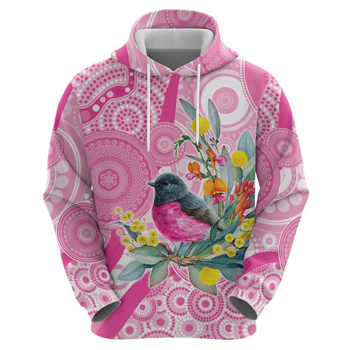 Pink Robin Aboriginal Inspired Zip Hoodie - Aussie Hoodie