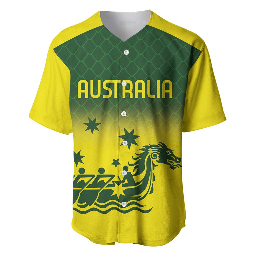 Personalised Dragons Boat Aussie Paddles Up! Baseball Jersey