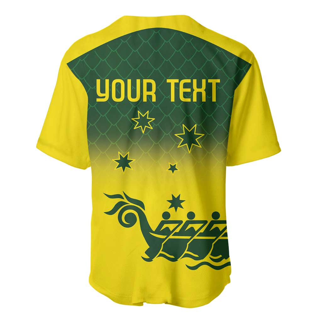 Personalised Dragons Boat Aussie Paddles Up! Baseball Jersey