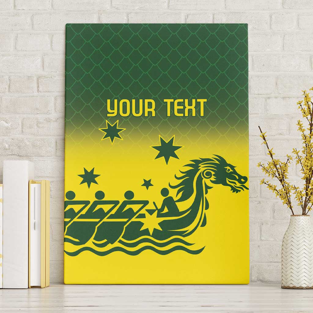 Personalised Dragons Boat Aussie Paddles Up! Canvas Wall Art