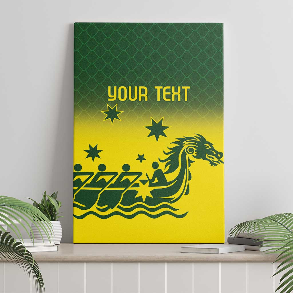 Personalised Dragons Boat Aussie Paddles Up! Canvas Wall Art