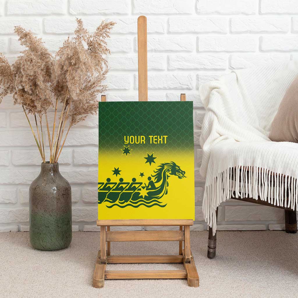Personalised Dragons Boat Aussie Paddles Up! Canvas Wall Art