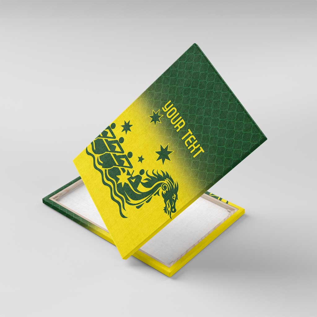 Personalised Dragons Boat Aussie Paddles Up! Canvas Wall Art