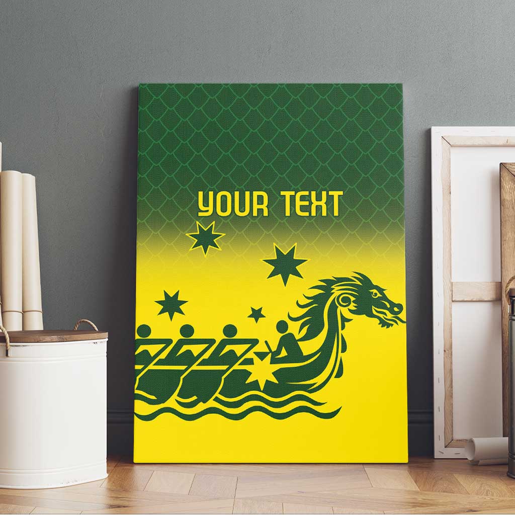 Personalised Dragons Boat Aussie Paddles Up! Canvas Wall Art
