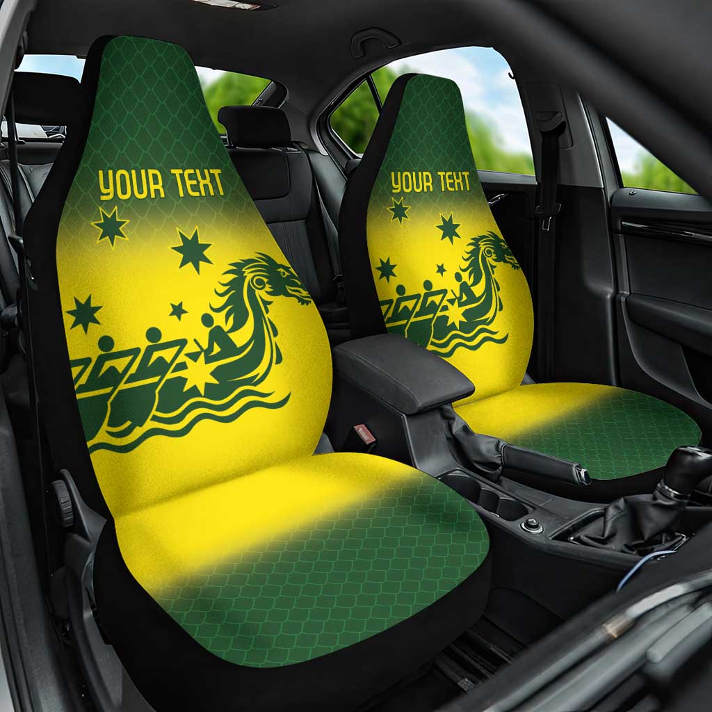 Personalised Dragons Boat Aussie Paddles Up! Car Seat Cover
