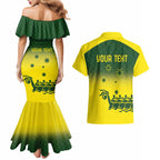 Personalised Dragons Boat Aussie Paddles Up! Couples Matching Mermaid Dress and Hawaiian Shirt