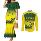 Personalised Dragons Boat Aussie Paddles Up! Couples Matching Mermaid Dress and Long Sleeve Button Shirt
