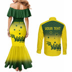 Personalised Dragons Boat Aussie Paddles Up! Couples Matching Mermaid Dress and Long Sleeve Button Shirt