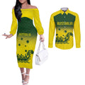 Personalised Dragons Boat Aussie Paddles Up! Couples Matching Off The Shoulder Long Sleeve Dress and Long Sleeve Button Shirt